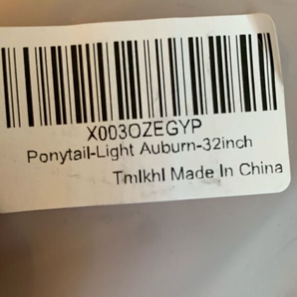 Ponytail hair extensions. 32 inch light auburn ponytail 3 strands for braiding - Picture 3 of 3